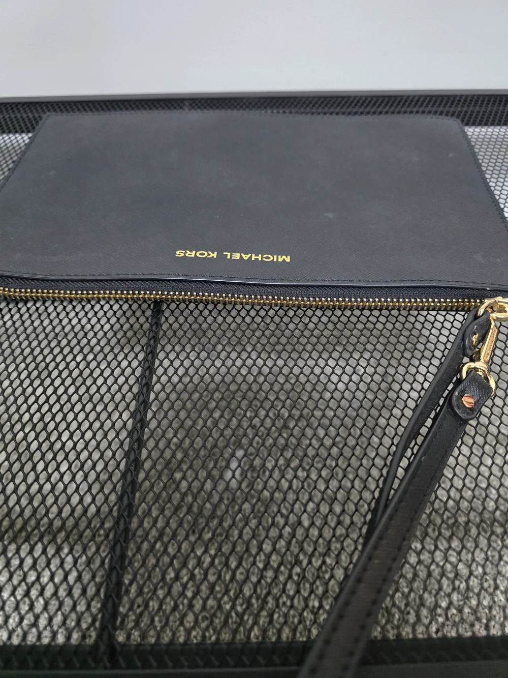 Michael Kors Black Saffiano Leather Wristlet Clutch